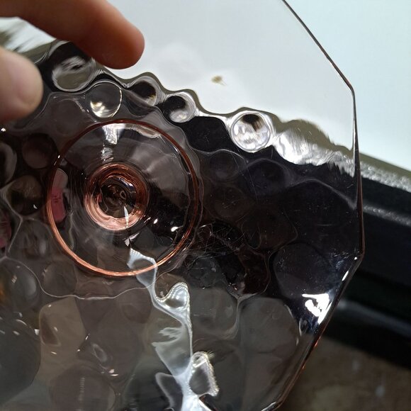 Heisey Yeoman Pink Footed Mayonnaise Bowl Diamond Optic - Picture 7 of 11